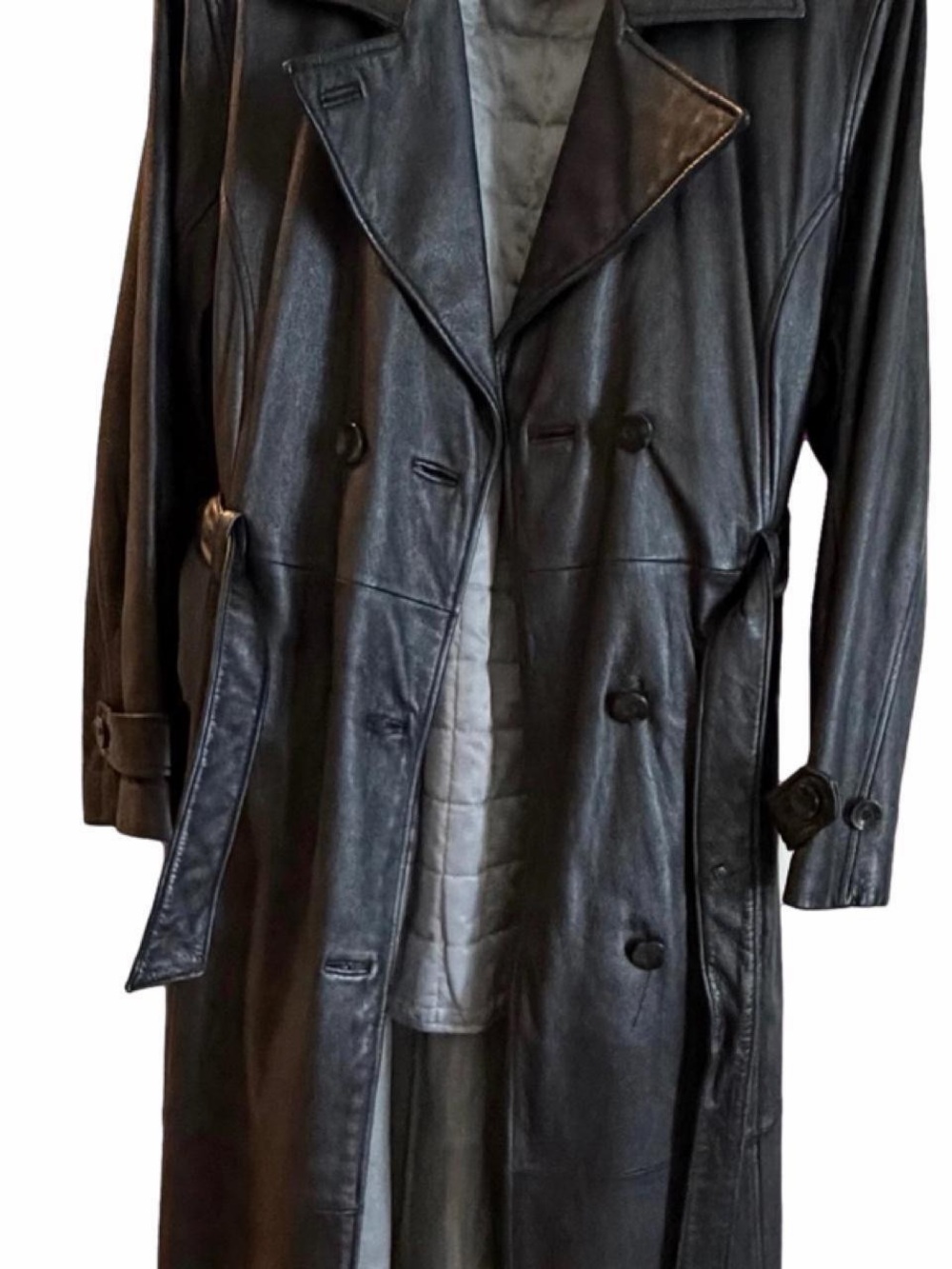Wilsons Leather Trench Womens L Black Thinsulate Removable Liner 2-in-1